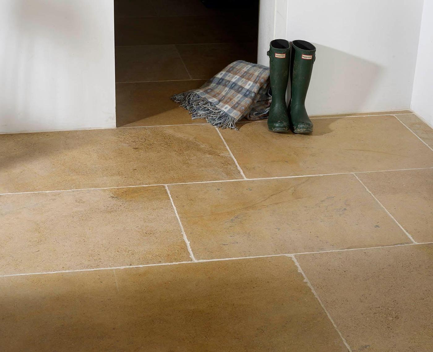 Field House limestone flooring, one of the stones on display in the Shaftesbury showroom
